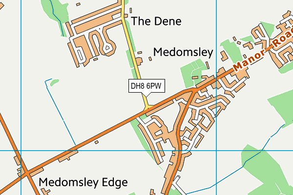 DH8 6PW map - OS VectorMap District (Ordnance Survey)