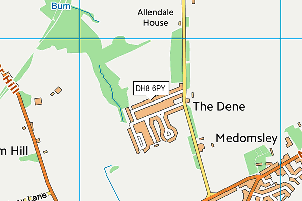 DH8 6PY map - OS VectorMap District (Ordnance Survey)