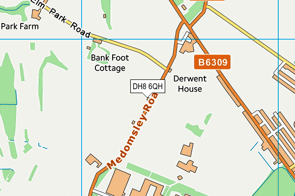 DH8 6QH map - OS VectorMap District (Ordnance Survey)