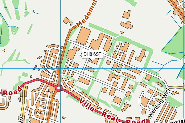 DH8 6ST map - OS VectorMap District (Ordnance Survey)