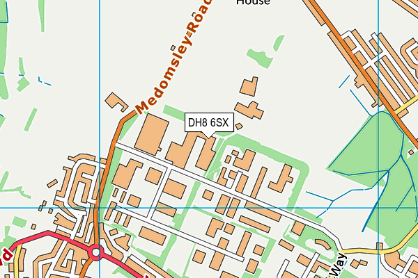 DH8 6SX map - OS VectorMap District (Ordnance Survey)