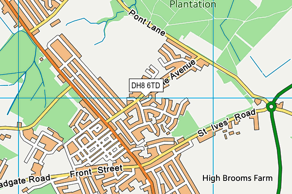 DH8 6TD map - OS VectorMap District (Ordnance Survey)