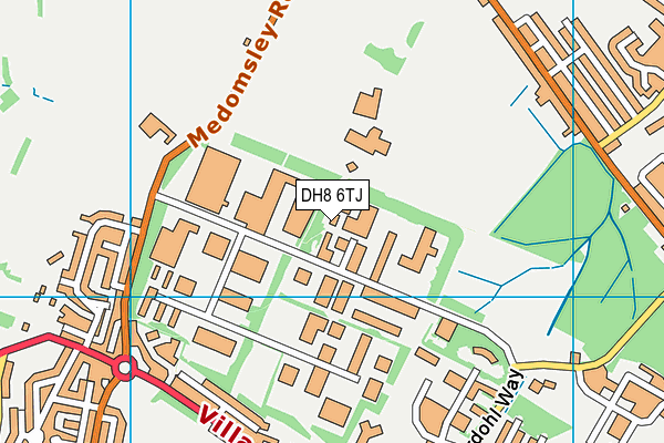 DH8 6TJ map - OS VectorMap District (Ordnance Survey)