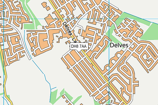 DH8 7AA map - OS VectorMap District (Ordnance Survey)