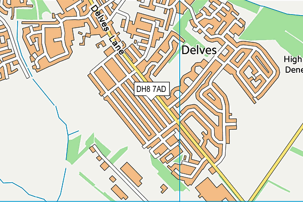 DH8 7AD map - OS VectorMap District (Ordnance Survey)