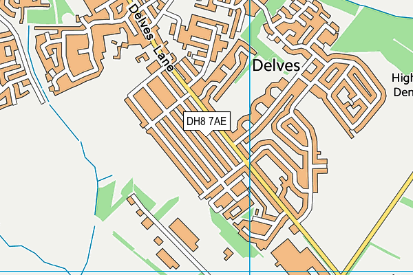 DH8 7AE map - OS VectorMap District (Ordnance Survey)