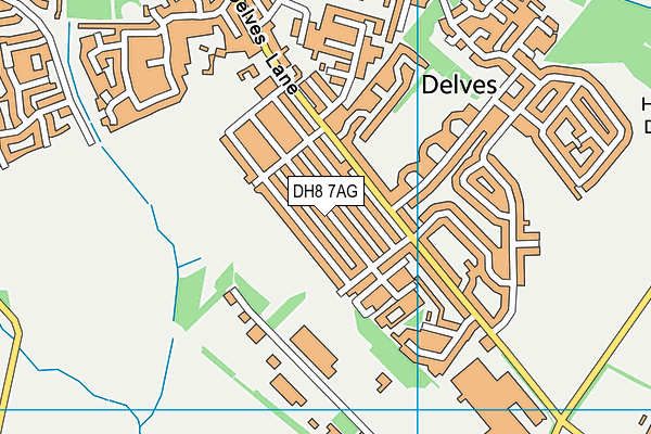 DH8 7AG map - OS VectorMap District (Ordnance Survey)