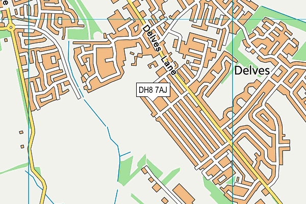 DH8 7AJ map - OS VectorMap District (Ordnance Survey)