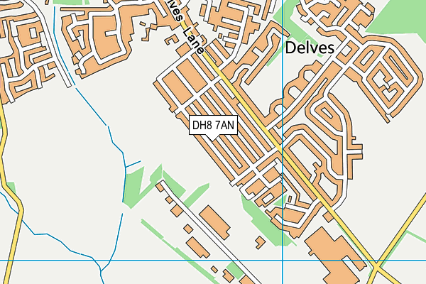 DH8 7AN map - OS VectorMap District (Ordnance Survey)