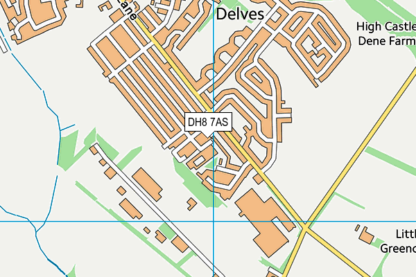 DH8 7AS map - OS VectorMap District (Ordnance Survey)
