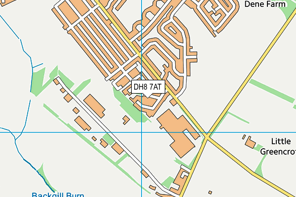 DH8 7AT map - OS VectorMap District (Ordnance Survey)