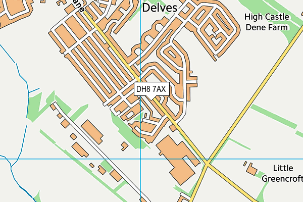 DH8 7AX map - OS VectorMap District (Ordnance Survey)