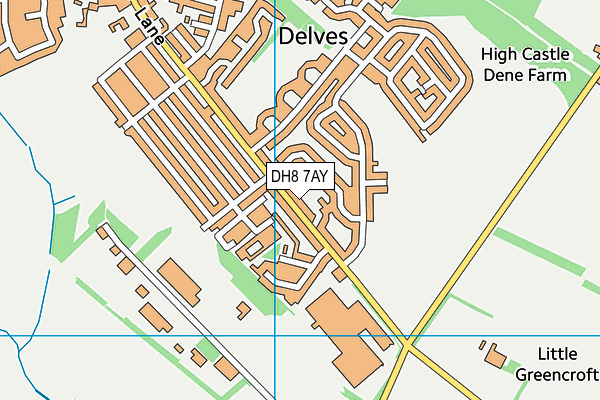 DH8 7AY map - OS VectorMap District (Ordnance Survey)