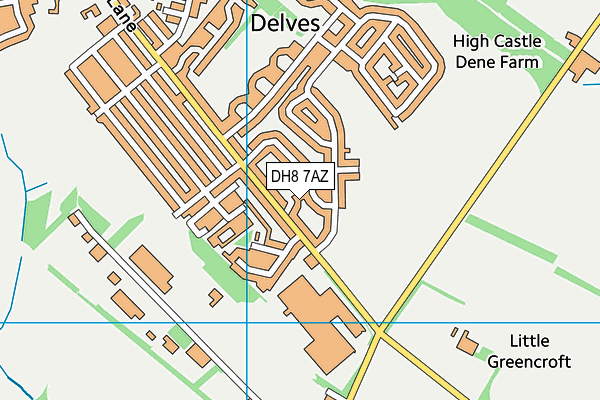 DH8 7AZ map - OS VectorMap District (Ordnance Survey)