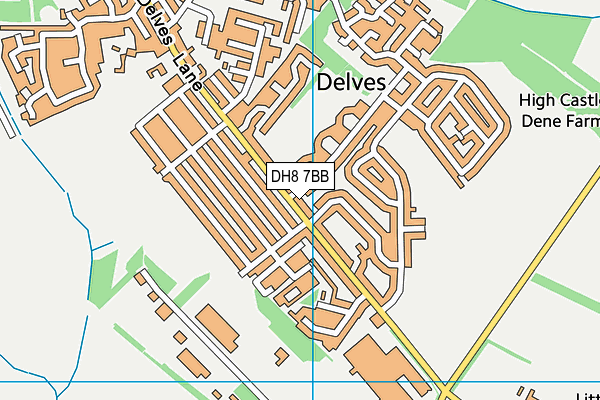 DH8 7BB map - OS VectorMap District (Ordnance Survey)