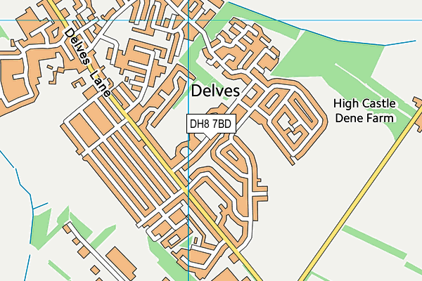 DH8 7BD map - OS VectorMap District (Ordnance Survey)