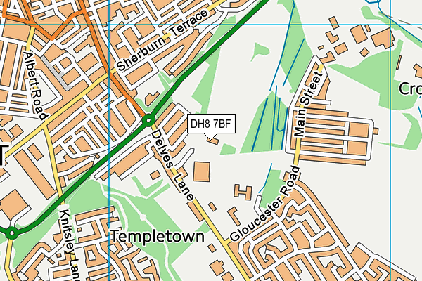 Belle View Stadium map (DH8 7BF) - OS VectorMap District (Ordnance Survey)