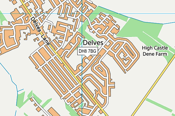DH8 7BG map - OS VectorMap District (Ordnance Survey)