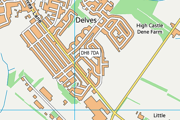 DH8 7DA map - OS VectorMap District (Ordnance Survey)