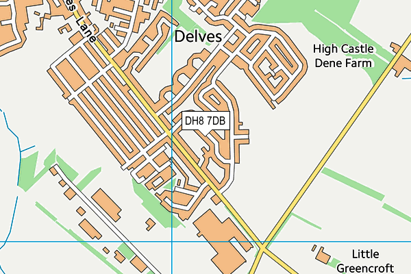 DH8 7DB map - OS VectorMap District (Ordnance Survey)