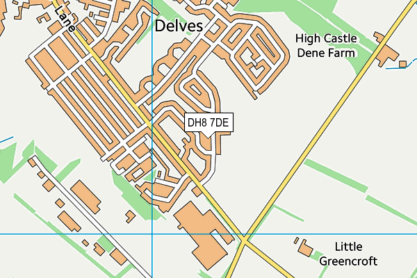 DH8 7DE map - OS VectorMap District (Ordnance Survey)