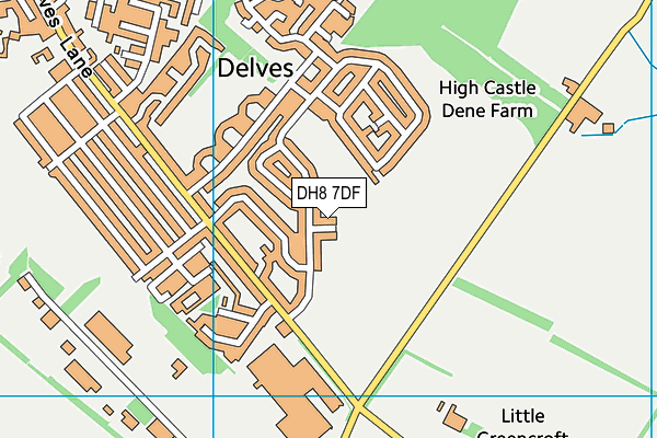 DH8 7DF map - OS VectorMap District (Ordnance Survey)