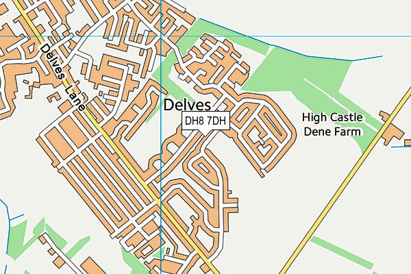 DH8 7DH map - OS VectorMap District (Ordnance Survey)