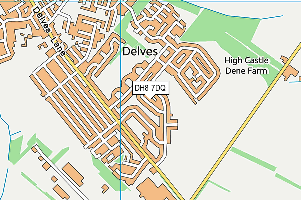 DH8 7DQ map - OS VectorMap District (Ordnance Survey)