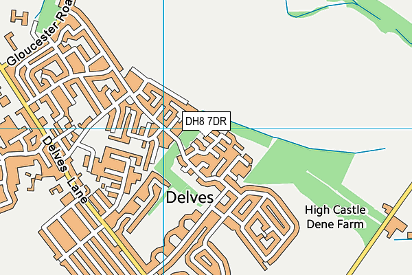 DH8 7DR map - OS VectorMap District (Ordnance Survey)