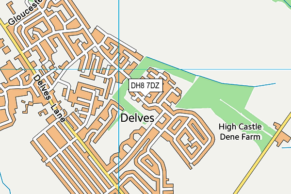 DH8 7DZ map - OS VectorMap District (Ordnance Survey)