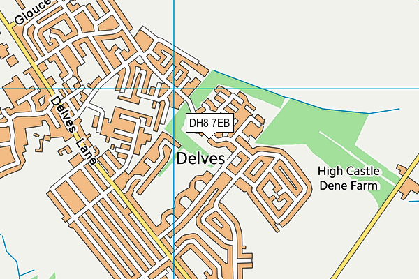 DH8 7EB map - OS VectorMap District (Ordnance Survey)
