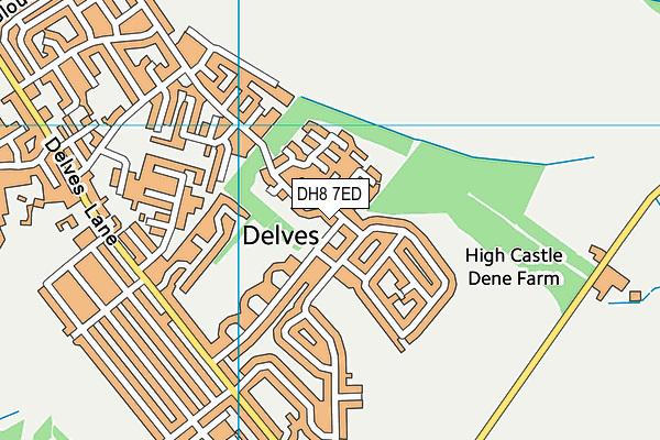DH8 7ED map - OS VectorMap District (Ordnance Survey)