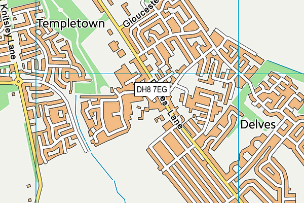 DH8 7EG map - OS VectorMap District (Ordnance Survey)