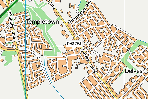 DH8 7EJ map - OS VectorMap District (Ordnance Survey)