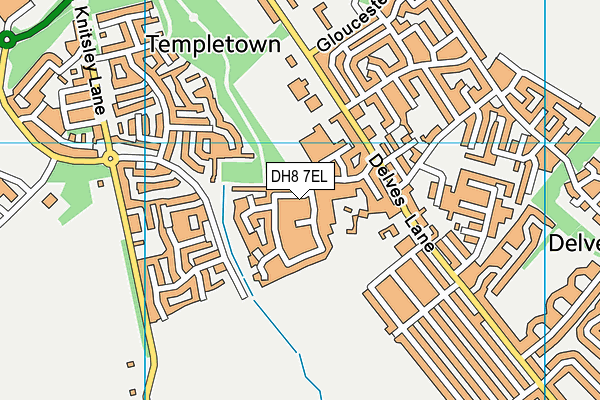 DH8 7EL map - OS VectorMap District (Ordnance Survey)
