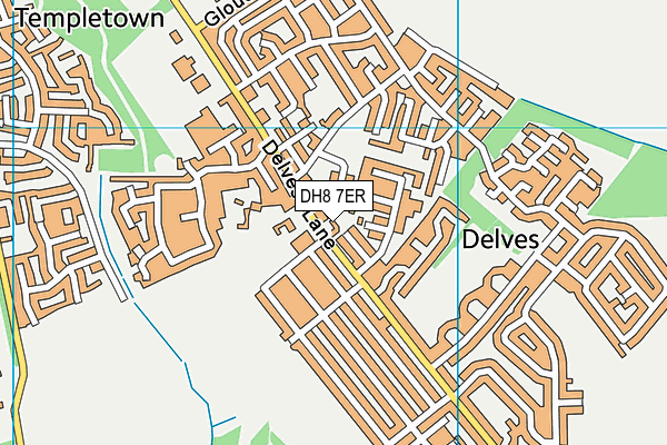 DH8 7ER map - OS VectorMap District (Ordnance Survey)