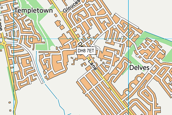 DH8 7ET map - OS VectorMap District (Ordnance Survey)