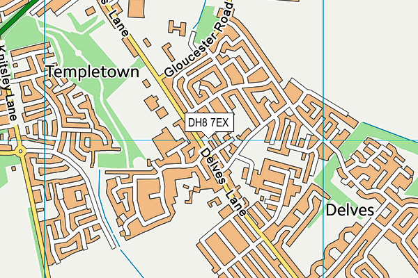 DH8 7EX map - OS VectorMap District (Ordnance Survey)