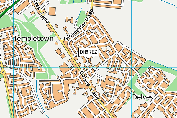 DH8 7EZ map - OS VectorMap District (Ordnance Survey)