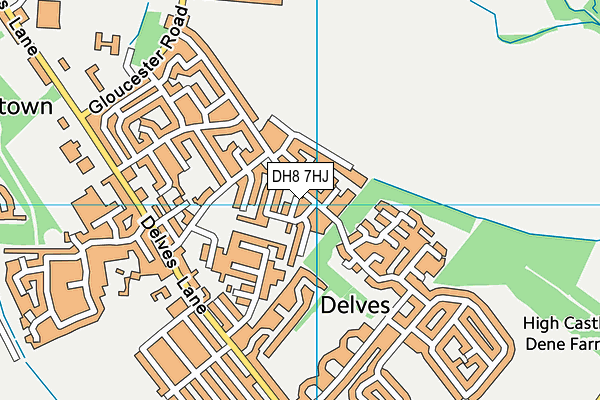 DH8 7HJ map - OS VectorMap District (Ordnance Survey)