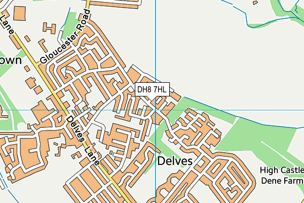 DH8 7HL map - OS VectorMap District (Ordnance Survey)