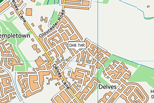 DH8 7HR map - OS VectorMap District (Ordnance Survey)
