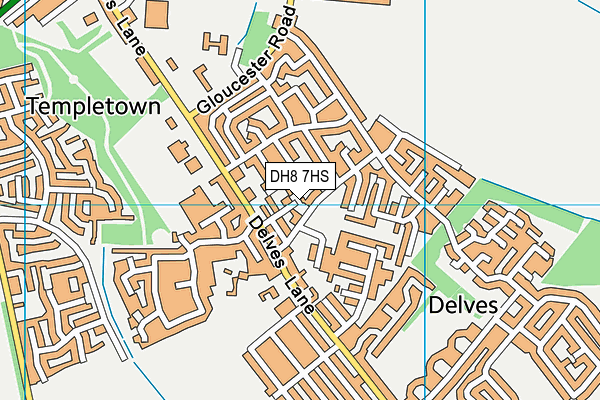DH8 7HS map - OS VectorMap District (Ordnance Survey)