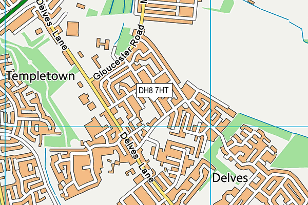 DH8 7HT map - OS VectorMap District (Ordnance Survey)