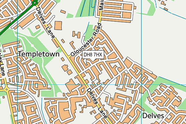 DH8 7HX map - OS VectorMap District (Ordnance Survey)
