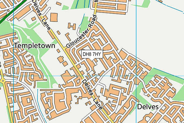DH8 7HY map - OS VectorMap District (Ordnance Survey)