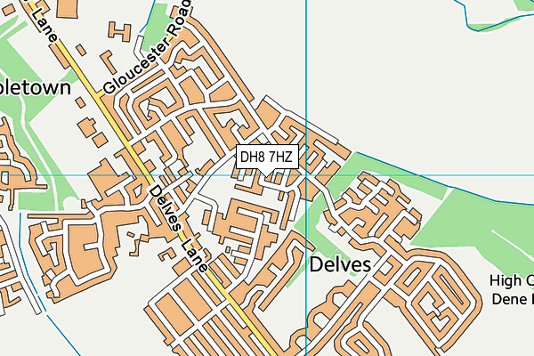DH8 7HZ map - OS VectorMap District (Ordnance Survey)