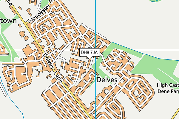 DH8 7JA map - OS VectorMap District (Ordnance Survey)