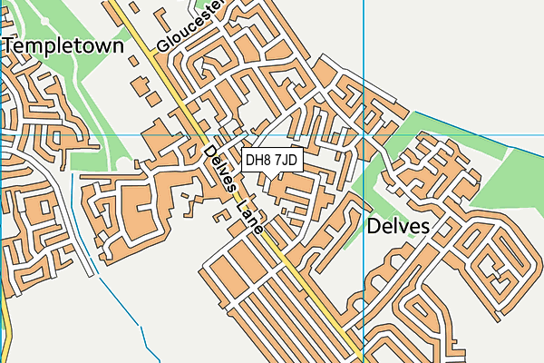 DH8 7JD map - OS VectorMap District (Ordnance Survey)