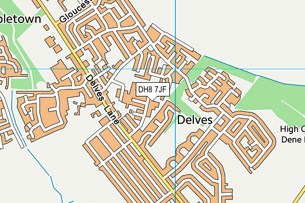 DH8 7JF map - OS VectorMap District (Ordnance Survey)